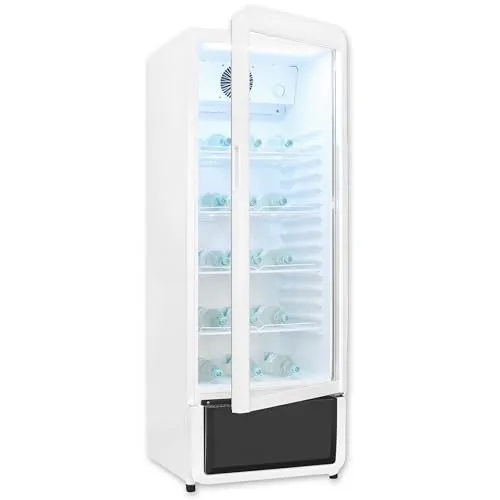 Exquisit Glastürkühlschrank 240l mit LED und Umluft - Viel Platz für Getränke: Professioneller Getränkekühlschrank mit 240l Volumen, ideal für Gastronomie und Events. Effiziente Kühlung dank Umluft und LED-Beleuchtung für optimale Übersicht.
