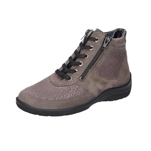 Waldläufer Komfort Stiefeletten Damen 31343236383630 Grau 40 EU - Wanderschuhe mit Wechselfußbett und rutschhemmender Sohle, ideal für hohen Tragekomfort im Alltag und Freizeit. Strapazierfähiges Nubukleder schützt bei kaltem Wetter.