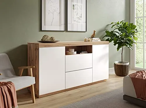 lukmebel Yoshi Kommode – Minimalistisch & Geräumig mit Push-Open-Schränken - Kommoden & Sideboards – Minimalistisches Design trifft auf extreme Geräumigkeit mit zwei Push-Open-Schränken und langlebigem, pflegeleichtem Material.