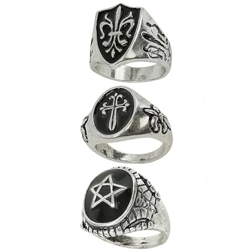 W WIDMANN MILANO Party Fashion - Modeschmuck Ring, für Erwachsene, Accessoire Halloween, Gothic Events