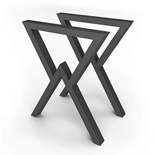 sossai® Tischgestell TKG3 60x72cm Schwarz (2-St) - Tischbeine aus hochwertigem, pulverbeschichtetem Stahl, einfach zu montieren und bis 200kg belastbar – kreieren Sie Ihr individuelles Design-Möbelstück!