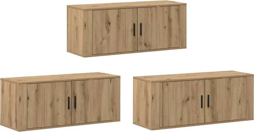 vidaXL Wand-TV-Schrank Set 3 pcs Artisan-Eiche 100 x 34,5 x 40 cm