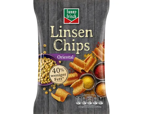 funny-frisch Knabberei, funny frisch Linsen Chips Oriental knusprig würzig vegetarisch 90g