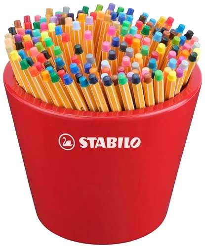 STABILO Fineliner point 88 im 150er Keramiktopf in orange von STABILO