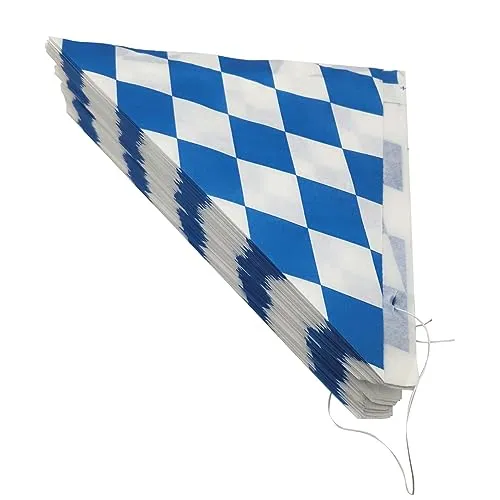 Spitztüten 125gr Raute blau 100 Stück| Für 125gr. Süßigkeiten | für Popcorn und gebrannte Mandeln | Candybar Pommes | Hochzeit | Kindergeburtstag | Bonbontüten | Oktoberfest