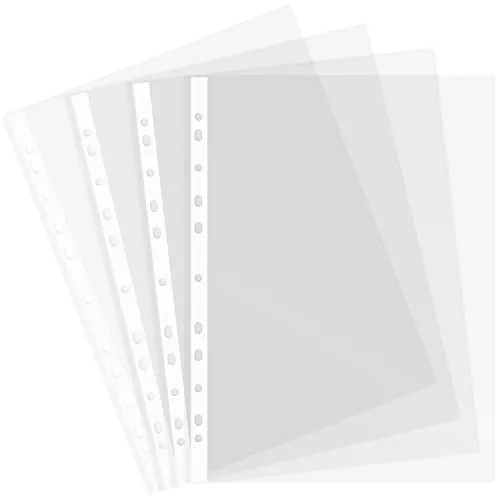 Graphoplás 5577100 Hüllen, transparent, A4, Polypropylen, extra glatt, Glas, Multi-Bohrer, 100 Stück