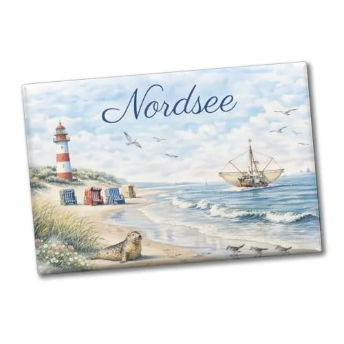 Nordsee Leuchtturm Souvenir Souvenir Magnet für Küstenliebhaber Lustiger Souvenir Magnet für maritimes Flair