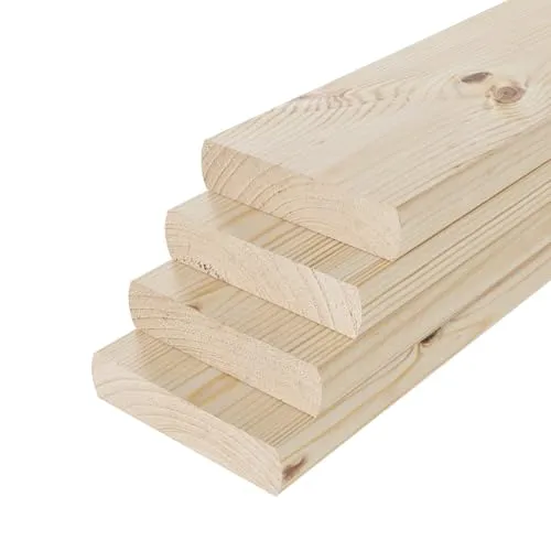 QLS Glattkantbrett 120 cm x 9 cm aus Kiefernholz - Hochwertiges Bauholz aus glatt gehobeltem Kiefernholz, ideal für DIY-Projekte. Perfekt für langlebige Konstruktionen in Garten und Heimwerken.