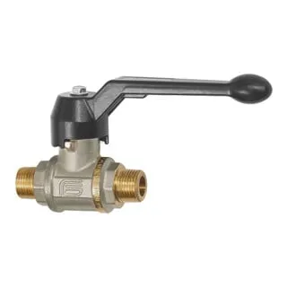 Riegler Kugelhahn schwere Ausführung, Handhebel, AG/AG, MS vern., R 3/8