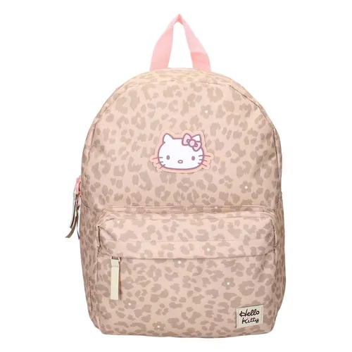 Vadobag Kinderrucksack Hello Kitty – Leopard Print Schulrucksack für Mädchen - Stylischer Hello Kitty Rucksack im Leoparden-Look mit rosa Details. Großes Hauptfach und verstellbare Träger – perfekt für Schule und Freizeitabenteuer.