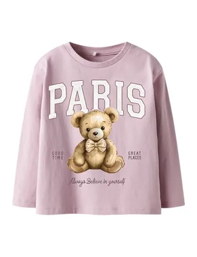NAME IT Mädchen Nmfrearaja Nreg Ls Top, Keepsake Lilac, 92 cm