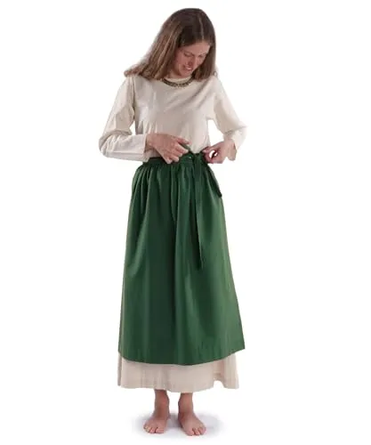 HEMAD Mittelalter Schürze Baumwolle Modell: Repanse, Grün - Berufsbekleidung Gastronomie aus 100% Baumwolle, langlebig und hautfreundlich – ideal für historische Events und kreative Anlässe.