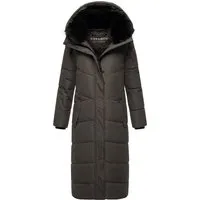 Navahoo Damen Wintermantel - Warmer Steppmantel mit Abnehmbarer Kapuze - Funktionsjacken: Eleganter, extralanger Wintermantel mit wind- und wasserabweisendem Material, ideal für kalte Temperaturen und vielseitig kombinierbar.