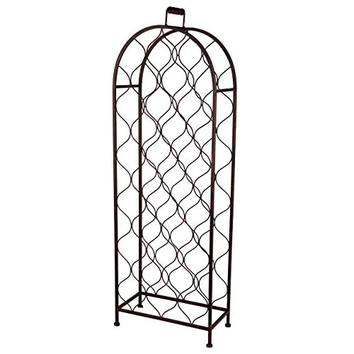 UNUS Weinregal Metall - Platzsparender Flaschenhalter für 26 Flaschen - Weinregal für 26 Flaschen, modern und stilvoll aus Metall mit Holzablage. Ideal zum platzsparenden Lagern von Wein, Sekt und Wasserflaschen.