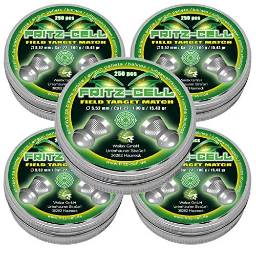 WEILAX 5 x 250 Field Target Match Diabolos 5,50 mm Fritz-Cell für Luftgewehr Luftpistole