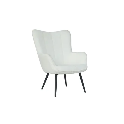 byLIVING Sessel UTA - Bouclébezug off-white - Sessel mit modernem Design und festen Armlehnen, ideal für stilvolle Wohnzimmer. Die massiven Füße aus pulverbeschichtetem Metall sorgen für Stabilität und Langlebigkeit.