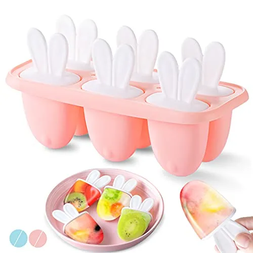 Eisformen am Stiel Mini, 6 Formen Wiederverwendbar, Popsicle Formen Set für Kinder, EIS Selber Machen