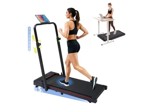 GTPLAYER Klappbares Laufband mit LED-Anzeige und Fernbedienung, 1-6 km/h