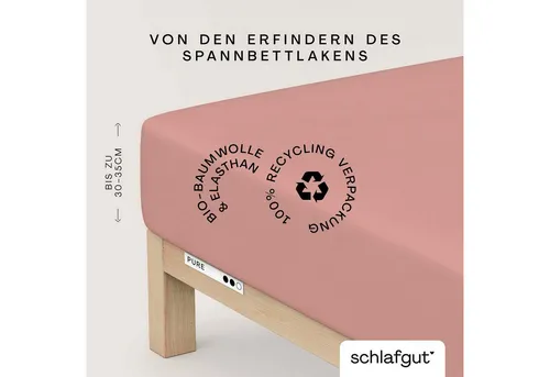 Schlafgut Spannbettlaken PURE Bio-Baumwolle in lila von Schlafgut