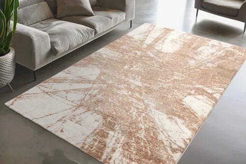 Obsession Webteppich My Bologna, Creme/Cognac, 80x150 cm, Pflegeleicht - Der rechteckige Webteppich My Bologna (80 x 150 cm) in Creme und Cognac bringt mit seinem abstrakten Design Stil in Ihr Zuhause. Pflegeleicht und für Fußbodenheizung geeignet, ist er die ideale Wahl für jeden Innenraum.