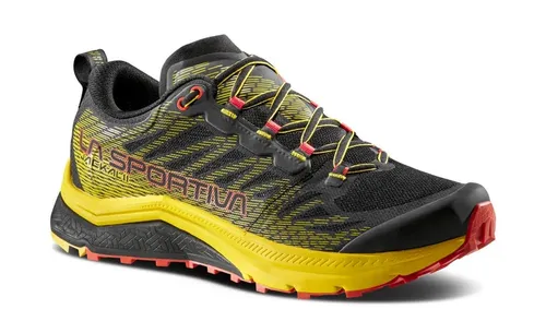 La Sportiva Jackal II Black/Yellow (44) - Laufschuhe für Ultra Rennen mit innovativer Infinitoo Technologie für optimale Dämpfung und Energierückgabe, umweltfreundliche Materialien und verbesserte Atmungsaktivität.