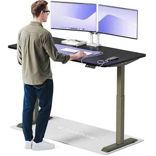 Desktronic HomeOne Elektrisch höhenverstellbarer Schreibtisch 160x80cm Grün/Schwarz mit Memory-Funktion