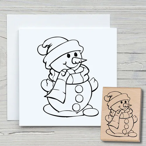Stempel Schneemann 01 - Motivstempel Holzstempel Scrapbooking Karten Weihnachten