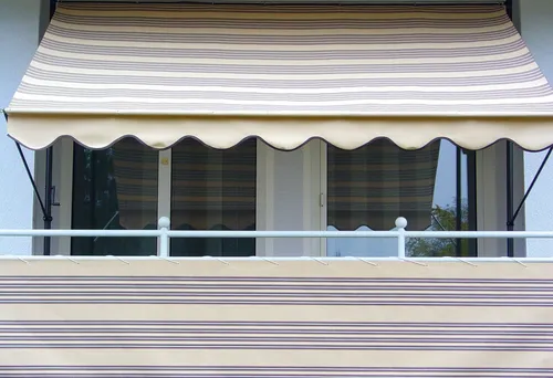 Klemmmarkise ANGERER FREIZEITMÖBEL, beige-braun, 350 cm - Außenanbau mit UV-Schutzfaktor UPF 25, einfache Selbstmontage und ideal für Schattenplatzierungen im Garten oder auf der Terrasse.