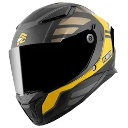 FC-Moto FF130SV Cavion Helm, schwarz-gold, Größe L für Männer - Motorradhelm mit klarem Visier und integriertem Sonnenvisier, ideal für sicheren Fahrspaß und optimalen Schutz bei jeder Fahrt.