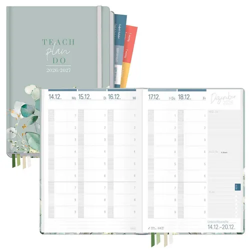 Häfft® Verlag Lehrerkalender Minty Leaves August 2026 - Juli 2027 mint, 1 St.