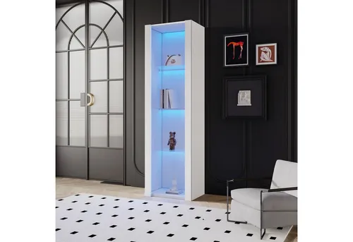 Stilvora Vitrine in Weiß mit 3 Glasfächern – Modernes Design für Ihr Wohnzimmer