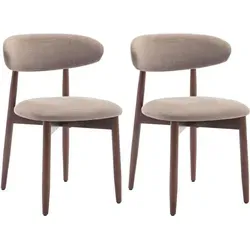 COLAMY Stuhl – Set mit 2 Stühlen aus Massivholz, robust und elegant, im minimalistischen nordischen Stil, ideal für Esszimmer und Küche, braun - Braun