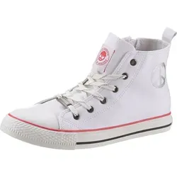 DOCKERS by Gerli Kinder Uni High Top Canvas Sneaker Freizeitschuhe, Größe:EUR 37, Farbe:Weiss (Weiss) - Weiß - 37