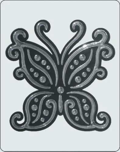 3D-Chrome-Sticker Schmetterling 85 x 80 mm  Auto Aufkleber