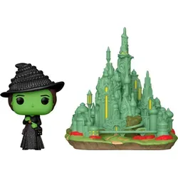 Funko Pop! Town: Wicked - Elphaba mit Emerald City - Chibi Figuren, ca. 9,5 cm groß, aus hochwertigem Vinyl, ideal für Sammler und als Geschenk für Wicked-Fans.