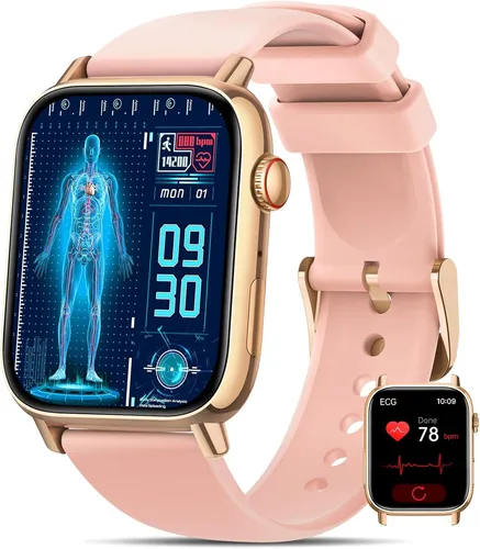 Smartwatch mit EKG und AMOLED Display für Android & iOS – Rosa - Moderne Smartwatch mit 1.83