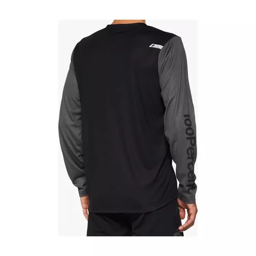 100percent Airmatic Langarm Enduro Trikot Schwarz XL - Trikots für Herren, ideal für alle Trail-Bedingungen. Genießen Sie ganztägigen Komfort mit einem technischen Melange-Jersey-Gewebe und integrierten Brillenputztuch für saubere Sicht.