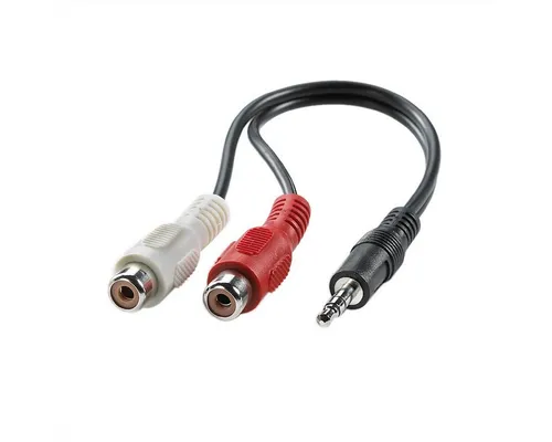 VALUE 3,5mm (ST)-zu-Cinch (2x BU) Kabel Audio-Kabel, Klinke 3,5 mm, 3-polig Stereo (Mini-Klinke) Männlich (Stecker), Cinch (RCA) Weiblich (Buchse) (20.0 cm)