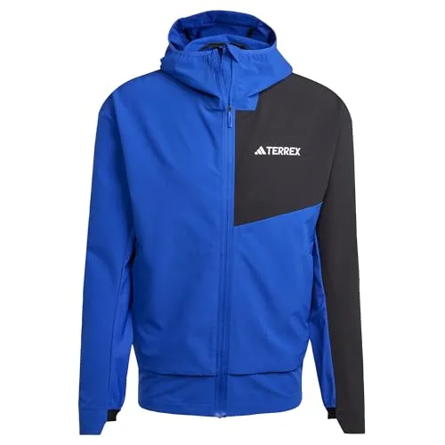 adidas Herren Terrex Multi Softshell Jacket XL - Übergangsjacke mit hohem Kragen und Rucksack-kompatiblen Taschen, aus 87% recyceltem Polyester für umweltbewusste Outdoor-Aktivitäten.