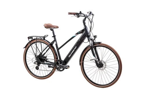 F.lli Schiano E-Voke E-Bike - E-Bike mit 250 W Hinterradmotor, 8 Gängen und bis zu 125 km Reichweite. Ideal für entspannte Trekkingtouren dank bequemer Ausstattung und tiefem Einstieg.
