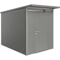 Biohort Metall-Gerätehaus AvantGarde Gr. A3 - Robustes Gerätehaus in Quarzgrau-Metallic, ideal für die Aufbewahrung von Gartenutensilien, Fahrrädern und Möbeln. Mit breiter Standardtür für einfachen Zugang.