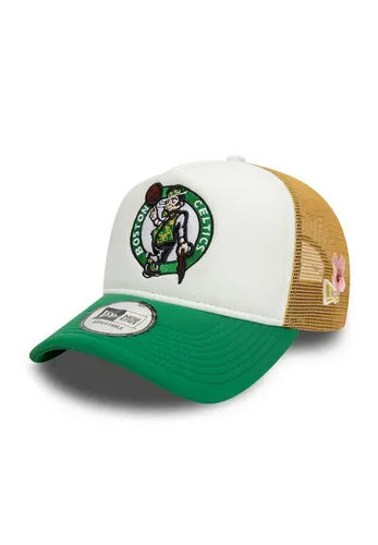 New Era Baseball Cap Boston Celtics NBA Flower Weiß Grün Beige Verstellbare A-Frame Trucker (1-St)
