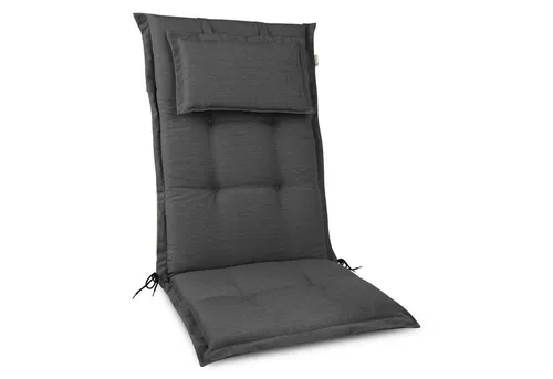 Beautissu Premium Gartenstuhlauflage Hochlehner 120x50x7cm - Polster für Stühle & Sessel, mit eingenähtem Kopfkissen und UV-beständigem Stoff für höchsten Komfort und langlebige Farben im Garten.