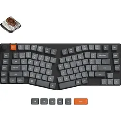Keychron K15 Max QMK Wireless Mechanische Tastatur, RGB LED, Hot-Swap, QWERTY US, Layout Gateron Brown - K15M-H3 - Schwarz