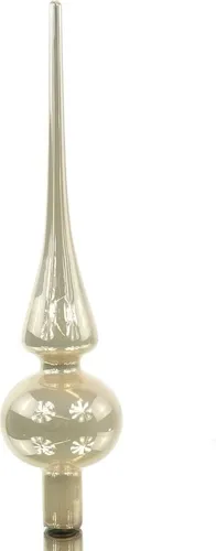 Kaemingk Weihnachtsbaumspitze Emaille Pearl creme glänzend Ø 6 cm 26 cm - Glas
