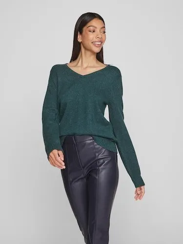 Vila V-Ausschnitt-Pullover VIRIL V-NECK L/S KNIT TOP - NOOS Materialmix, regular fit