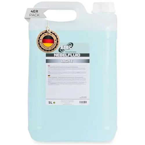 ETEC Professional Nebelfluid 20 Liter Light Fog Fluid Indoor leichte Dichte Nebelflüssigkeit Hazer Fazer 4 x 5 Liter Set Nebelmaschine DJ Event Bühne Auftritt Veranstaltung