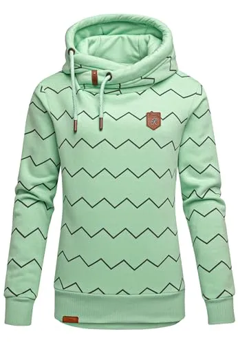 REPUBLIX Damen Print Kapuzenpullover Hoodie RD-019 Mint L - Stylischer REPUBLIX Kapuzenpullover für Damen in Mint. Ideal für Freizeit und Sport, bietet hohen Tragekomfort und eine modische Optik.