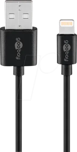Goobay 72904 - 0,5m Lightning Ladekabel für Apple iPhone/iPad, MFi zertifiziert und ideal für unterwegs mit schmalen Steckern