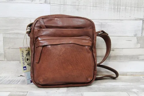 Greenburry Handtasche Leder Schultertasche Herren braun Hochformat –Umhängetasche